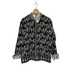 VTG Sam Hilu Art to Wear Jacket Reversible Tribal Button Up Women’s Size L/XL